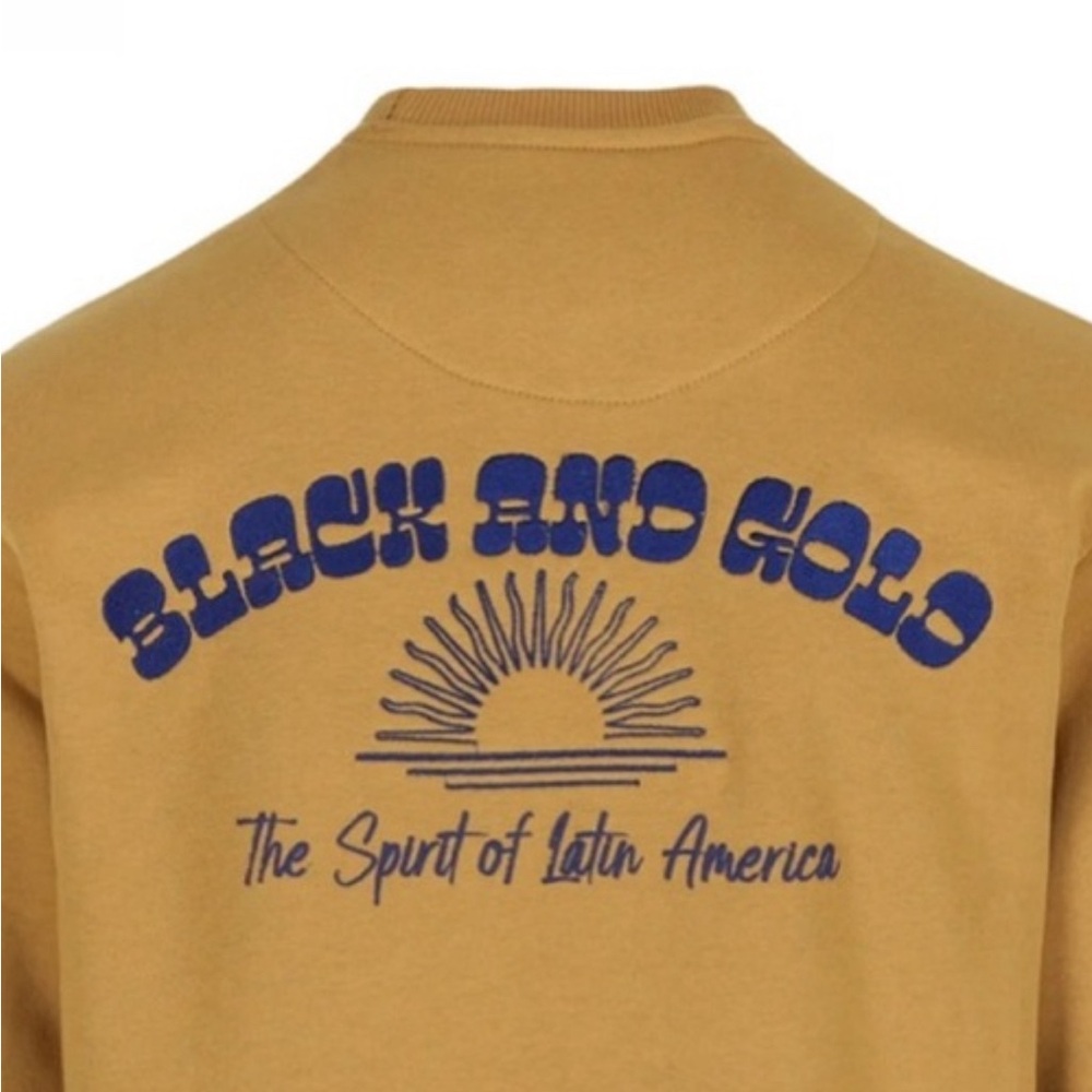 NWT Black & Gold• LATIN PRIDE•UNISEX Essentials Crew Sweatshirt•Sz L